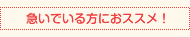 急いでいる方におススメ！